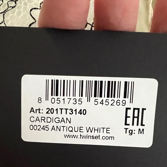 TWINSET Milano White and Gray Lace Cardigan - Picture 11 of 12